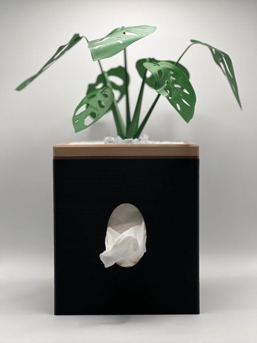 Boite Mouchoirs Cube "Monstera"