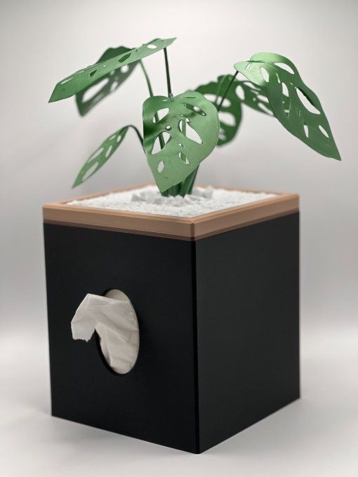 Boite Mouchoirs Cube "Monstera"